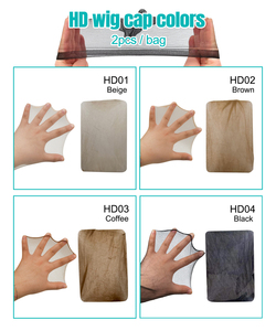 หมวกคลุมผมแบบยืดหยุ่นสีเบจ น้ำตาล กาแฟ ดำ ขนาดฟรีไซส์ รุ่น Custom Card 2in  แบบบางเฉียบ โปร่งแสง  มองไม่เห็น  สำหรับวิกผม - Product Image 2