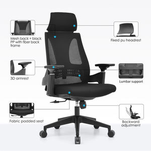 Chaise de Bureau en Maille à Dossier Haut de Haute Qualité, Fauteuil Ergonomique Pivotant pour Bureau, Maison, Salle de Réunion, Sillas De Oficina - Product Image 4