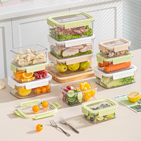 Boîte à lunch empilable, résistante à l'humidité, sans BPA, de qualité alimentaire, compatible micro-ondes, avec couvercle à boucle, pour la conservation de la fraîcheur