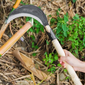 Xiaojunxia Hand Forged Sickle 17cm Blade 98cm Handle Agricultural Woodcutter Outdoor Grass <b>Cutter</b> Mowing Knife Trail Clearing - Product Image 5
