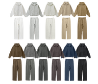 Survêtement doublé polaire 345gsm de haute qualité OEM jogging zippé à impression bouffante pour hommes unisexes vêtements d'hiver