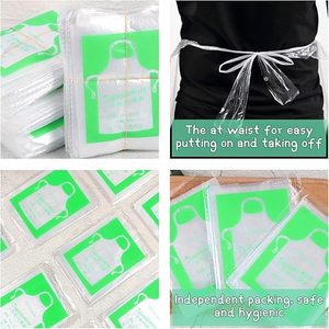 Delantal Infantil Desechable de HDPE Transparente con Asa de Mano, Impresión Serigráfica, Resistente al Agua y al Aceite, para Pintura - Product Image 2