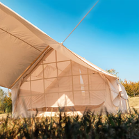 Carpa Inflable Grande para Acampar con Ventanas de Malla, Impermeable, Resistente al Viento, de Fácil Montaje, para Glamping Familiar al Aire Libre, Portátil