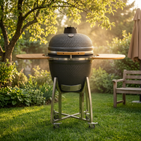Barbecue Kamado en céramique Auplex de 21 pouces, barbecue au charbon de bois, fumoir, barbecue d'extérieur avec déflecteur de chaleur et pièces de rechange personnalisées