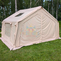 Tente cabine gonflable 12 17 Spm 2 chambres tente pneumatique avec moustiquaire à fenêtre transparente pour tente de Camping en plein air multifamiliale