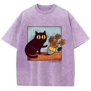 Camiseta Retro Vintage con lavado ácido para hombre, Camiseta de punto de talla grande con estampado de animales y logotipo DTG de algodón 100% personalizada - Product Image 4