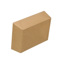 Boîtes alimentaires rigides en papier kraft brun écologiques jetables avec laminage brillant, emballage personnalisé imprimé pour restaurants