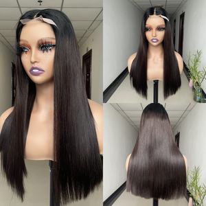 批发高清透明前额假发长直丝质巴西发2x6自然发际线高光黑人女雷米发 - Product Image 5