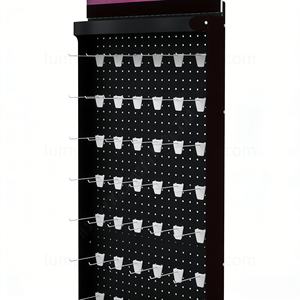 Support mural professionnel pour salon de coiffure, organisateur de planche à chevilles, support de sol en métal robuste avec crochets amovibles pour tous les outils de beauté - Product Image 5