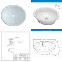 Wastafel Kamar Mandi Keramik Oval Modern di Atas Meja dengan Saluran Pembuangan, Warna Putih, Bersertifikasi CUPC untuk Proyek Hotel