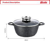 Vente en gros Design classique Alliage d'aluminium moulé sous pression de haute qualité 16-32cm 1.3-9.5L Pot à soupe Couvercle en verre résistant à la chaleur Induction