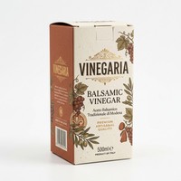 Boîte cadeau en carton ivoire personnalisée avec estampage à chaud doré pour l'emballage de bouteilles de vinaigre et d'assaisonnements
