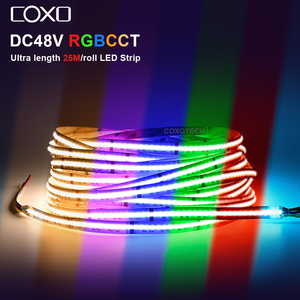 Bande <span class=keywords><strong>LED</strong></span> COB RGBCCT ultra longue de 25 m, application intelligente, télécommande sans fil, gradation, connectivité Wi-Fi par téléphone, 48 V, bande <span class=keywords><strong>LED</strong></span> flexible - Product Image 1