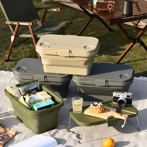 Portable Outdoor Foldable <b>Storage</b> <b>Box</b> Rectangle Plastic Picnic Basket Large-Capacity Car <b>Camping</b> Fruit Hand Basket - Product Image 3