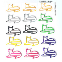 Clips de papier en métal en forme d'animaux mignons, couleurs pastel assorties, chat, canard, lapin, ours, clips décoratifs fantaisie, marque-pages pour le bureau