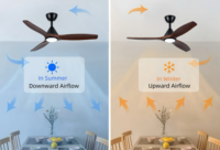 Ventilateur de plafond LED 44 pouces, moteur DC en cuivre, faible bruit, télécommande WiFi, lumière à intensité variable, utilisation intérieure/extérieure