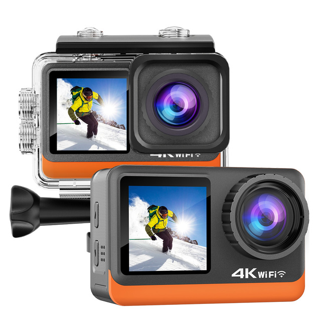 Action Camera Ultra HD 4K 60fps WiFi Dual Screen 170D Waterproof Helmet Video Recording Cameras Sport Cam With Optical Filters