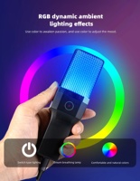 Microphone USB filaire à condensateur pour ordinateurs et smartphones - Réduction de bruit, léger, avec trépied de conférence et éclairage RGB cardioïde