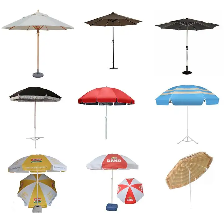 Individueller 1,6 m Strand-Regenschirm Abdeckung Regenschirm mit Stoff acht Rippen gelb orange Farbe Outdoor-Regenschirm