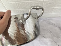Ensemble de cuisine minimaliste moderne en acier inoxydable 304 à trois couches non revêtu, quatre pièces : marmite, casserole à lait, poêle à frire, couvercle en acier