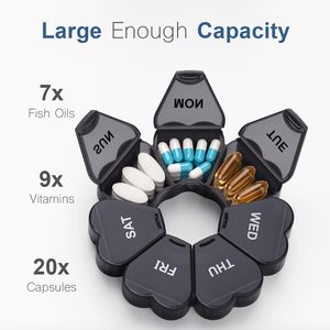 Custom Logo Weekly Pillbox 7-Day 7 Compartment PP Medicine <b>Box</b> <b>Cheap</b> Personalized Plastic Organizer - Product Image 3