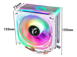 12cm ARGB <span class=keywords><strong>CPU</strong></span> 쿨러 4 히트 파이프, Intel/AMD용 PWM 저소음 팬, 마더보드 <span class=keywords><strong>RGB</strong></span> 동기화, 게임용 PC 공기 냉각기 - Product Image 2