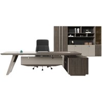 Bureau de direction de luxe pour cadre, bureau de patron, table de direction moderne simple en noyer, mobilier de bureau pour manager