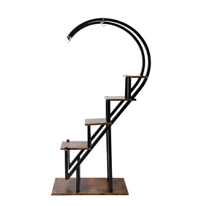 Support de plantes sur pied en forme de cœur, à plusieurs niveaux, en fer forgé, pour intérieur, extérieur, balcon, salon, étagère de support durable - Product Image 5