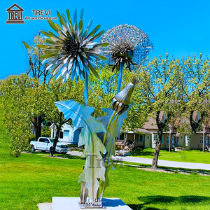 Grande Statua Artistica da Giardino, Moderna Scultura in Filo Metallico, Decorativa Astratta a Forma <span class=keywords><strong>di</strong></span> Dente <span class=keywords><strong>di</strong></span> Leone in Acciaio Inossidabile - Product Image 6