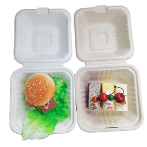 Benutzer definierte biologisch abbaubare Zuckerrohr Bagasse Clam shell Donut Gebäck Kuchen Verpackung Lebensmittel behälter umwelt freundliche Zuckerrohr Burger Box