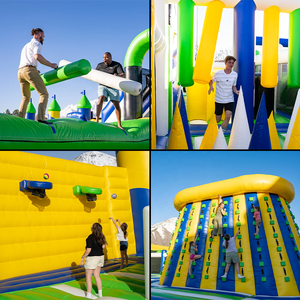 LILYTOYS Tragbarer Riesiger Kommerzieller Aufblasbarer Spaß-Spielplatz Maßgeschneiderter Vergnügungspark für Draußen 60x40m 200 Personen Kapazität 3-5 Jahre Garantie - Product Image 5