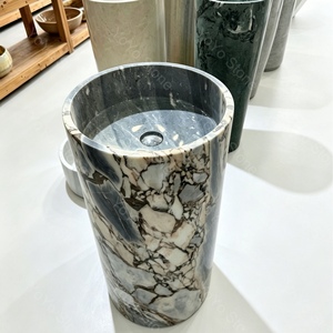 <span class=keywords><strong>Lavabo</strong></span> <span class=keywords><strong>a</strong></span> colonna in marmo bianco Elefante su misura, lavorato artigianalmente, monolitico, lucidato, per camera da letto - Product Image 4