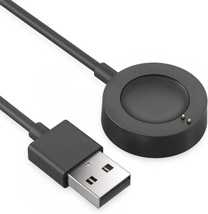 Câble de charge magnétique USB 2.0 noir de 1 m pour montre connectée, tressé, compatible avec <span class=keywords><strong>Fossil</strong></span> <span class=keywords><strong>Gen</strong></span> 4/5/6, Emporio Armani, Skagen Falster 2, Misfit Vapor 2 - Product Image 1