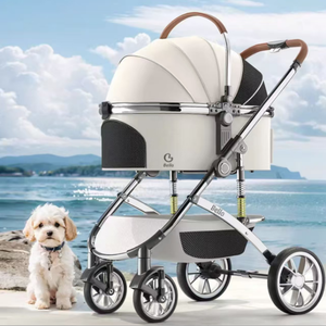 BELLO LD10PRO Lüks 4 Tekerlekli Taşınabilir Evcil Hayvan Taşıma Arabası Katlanabilir Köpek Taşıyıcısı Büyük Kapasiteli Araba/Tekne/Tren Uyumlu - Product Image 3