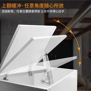 Support de levage réglable en acier au carbone avec vérin à gaz et charnière hydraulique - Argent pour meubles de cuisine et de salle de bain - Product Image 2