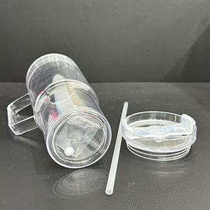 Tasses de voyage réutilisables en acrylique à double paroi de 40 oz, sans BPA, avec couvercles et pailles pour jus, lait, smoothies et sodas - Product Image 6