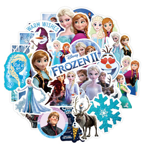 Dibujos animados lindo Frozen <span class=keywords><strong>Elsa</strong></span> <span class=keywords><strong>Anna</strong></span> <span class=keywords><strong>Olaf</strong></span> Hans Graffiti pegatina botellas equipaje portátil decoración impermeable etiqueta pegatina juguete para niños - Product Image 2