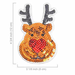 Lindo oso con sombrero PVC Lentejuelas Parche de hierro para proyectos de lienzo de Navidad DIY - Product Image 3