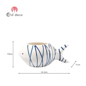 แปลกปลารูปร่างเซรามิกเป็นมิตรกับสิ่งแวดล้อมกระถางดอกไม้กระถางสำหรับเครื่องประดับบ้าน - Product Image 6