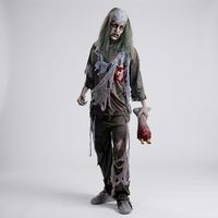 Costume de Médecin Zombie d'Halloween, Tenue d'Horreur Sanglante, Déguisement Unisexe Adulte pour Cosplay, Maison Hantée, Hommes et Femmes