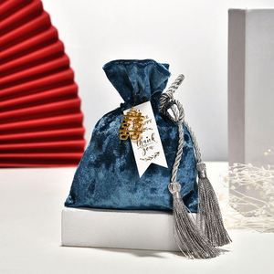 Bolsas de Dulces de 12*14cm con Borlas, Bolsas con Cordón para Regalos Chinos Xi y Tarjetas, para Celebraciones, Bodas, Fiestas, Regalos y Presentaciones - Product Image 6