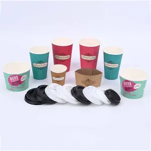 Biểu Tượng Tùy Chỉnh Espresso Takeaway Cốc Dùng Một Lần Giấy Kraft Tùy Chỉnh Cho Cà Phê Nóng 12 Oz