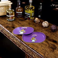 Plateau d'argent-caisse en fer blanc en métal imprimé personnalisé pour accessoires de restaurant bar