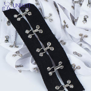 Attaches à crochet et à œil en métal de haute qualité Ruban à bouton pression en coton pour vêtements de corset - Product Image 1