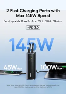 Batería Externa <span class=keywords><strong>Baseus</strong></span> de 145W y 20800mAh con Doble USB-A y USB-C PD de <span class=keywords><strong>100W</strong></span>, Carga Rápida, Pantalla Digital, Portátil para Laptop, Teléfono y Steam - Product Image 4