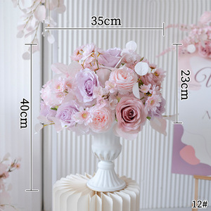 LANJO Autumn Pink Floral <b>Swag</b> For Wedding Sign Board, Engagement And Birthday Party Decor - Product Image 5