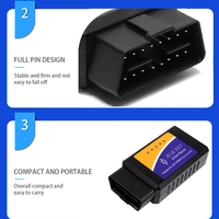 Herramienta de Diagnóstico OBD2 para Automóviles, Herramienta para Vehículos, Escáner OBD2 Bluetooth Elm327 de 16 Pines para Automóviles Universales