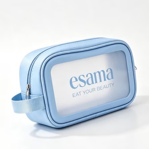 Chic PU Toiletry Cosmetic Bag Large Capacity Wash Bag Transparent Zipper Makeup Pouch Custom Multi-size Safe Sex Kit Bag - Product Image 3