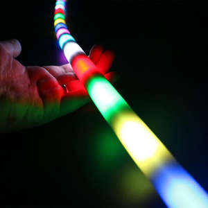 Tubo de Luz <span class=keywords><strong>LED</strong></span> Neon Flexível RGB de Silicone Preto 360 Graus Redondo WS2811 Pixel 24V Programável Diâmetro 22mm - Product Image 5