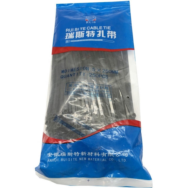 Ruiste Packing Black Nylon Cable Ties Self Locking Cheap Price Easy Install for Bundling Items Management Cables